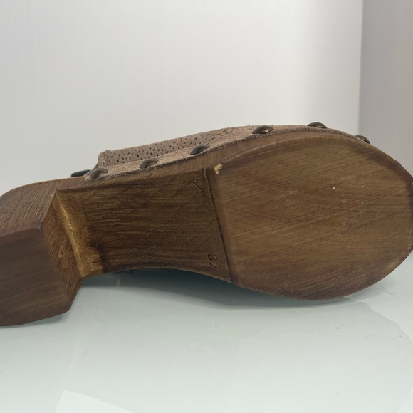 Eric Michael Julia Sandal Clog with Studs and Wood Heel - Picture 7 of 7